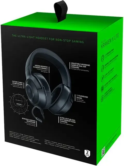 Kraken X Lite 7.1 Surround Mikrofonlu Kablolu Gaming Kulaklık RZ04-02950100-R381
